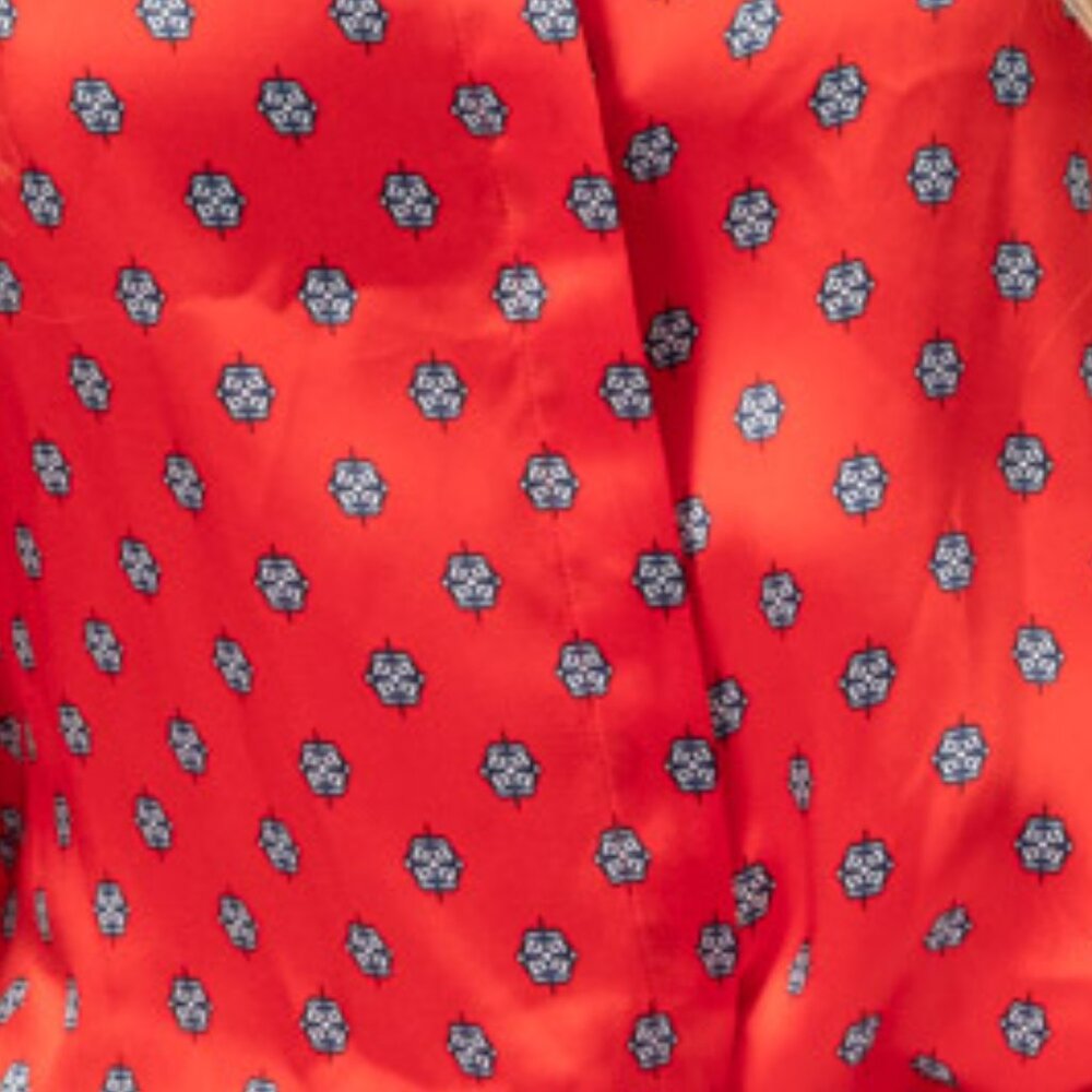 L'AGENCE Silk Jil Blouse in Royal Red Multi Maestro - Picture 4 of 5